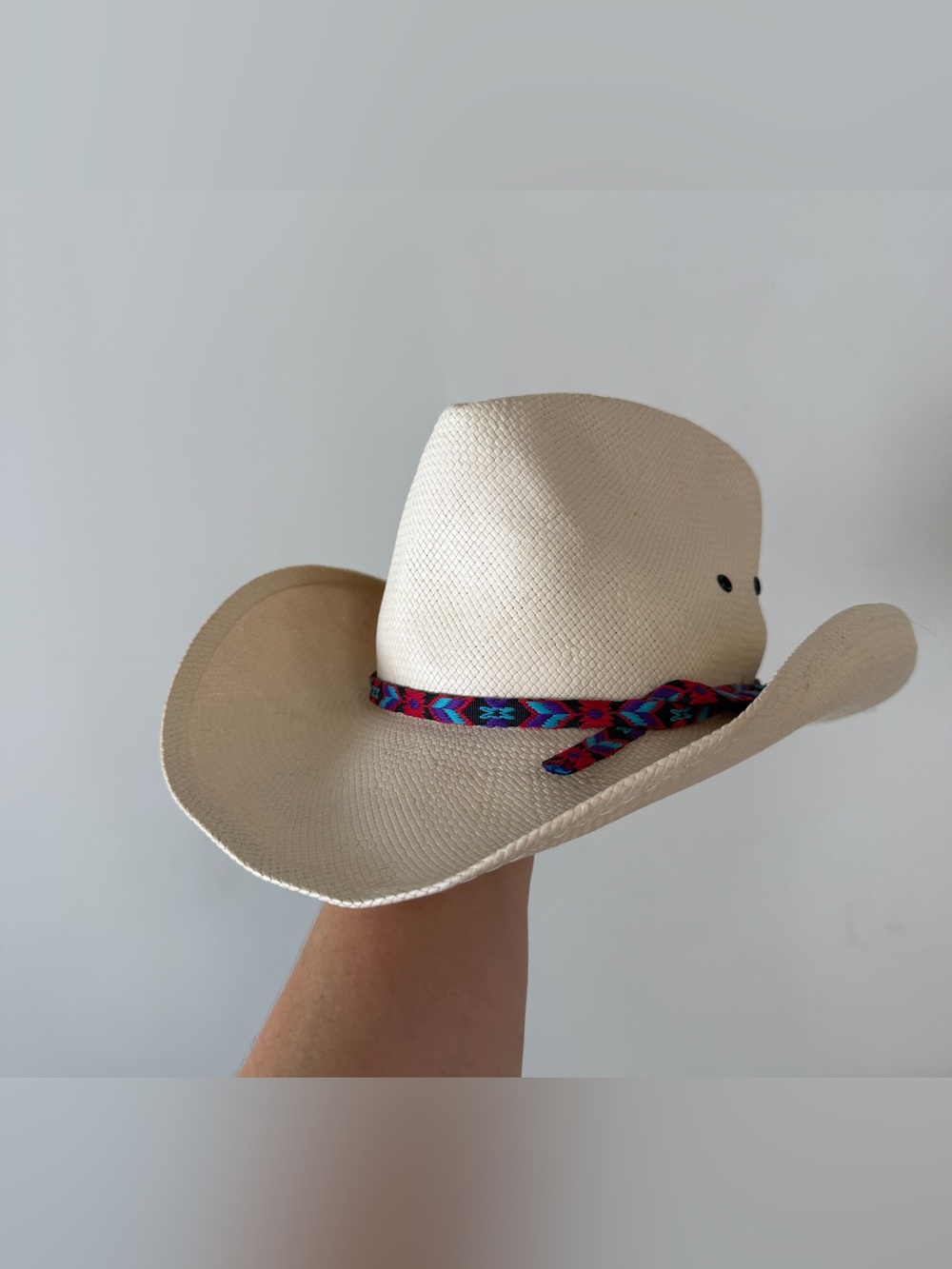 Vintage Authentic Texas Hat Brand Palm Leaf Straw Cowboy Hat Men's, M